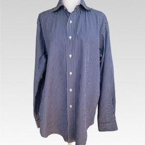 American Living Navy Striped Button Down Shirt